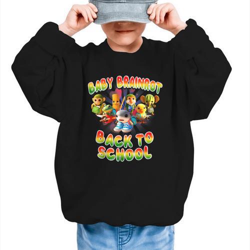 All Baby Brainrot Italian Meme Cute Back To School For Kids Graphic Kid Sweatshirt - Savourry