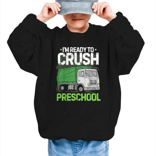 Back To School First Day Of Preschool Garbage Truck Boys Graphic Kid Sweatshirt - Savourry