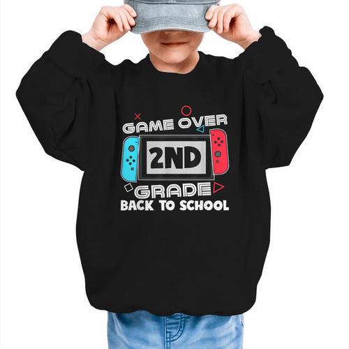 Back To School Game Over 2nd Grade Gamer Kids Boys Graphic Kid Sweatshirt - Savourry