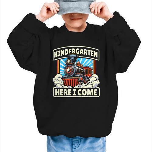 Back To School Kindergarten Here I Come Train Boys Girls Graphic Kid Sweatshirt - Savourry