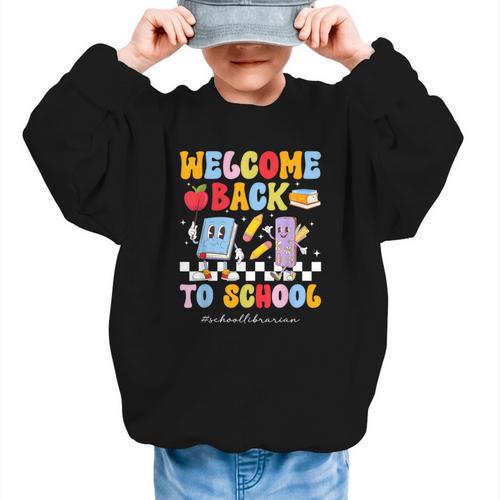Back To School Librarian First Day Of School Librarian Graphic Kid Sweatshirt - Savourry
