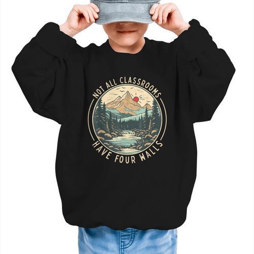 Back To School Not All Classrooms Have Four Walls Camping Graphic Kid Sweatshirt - Savourry