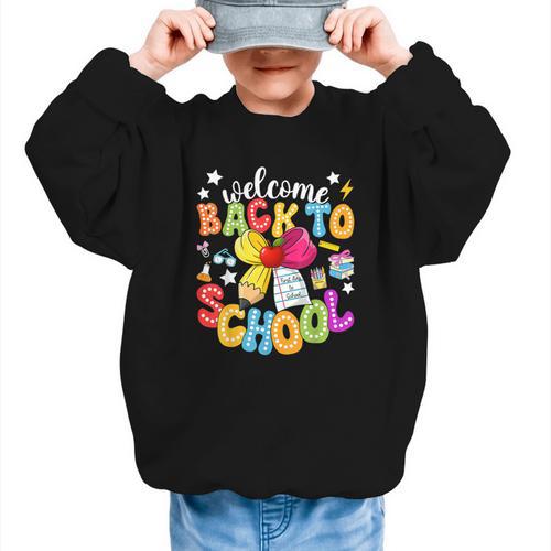 Back To School Pencil Coquette Bow First Day Of School Kids Graphic Kid Sweatshirt - Savourry