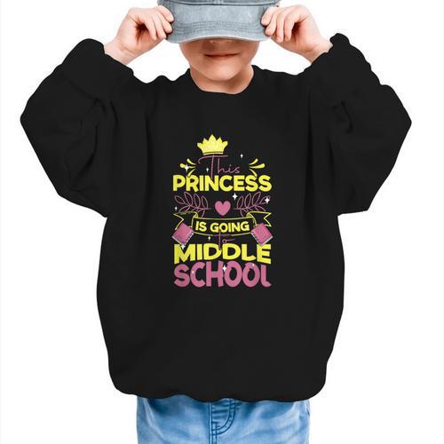 Back To School This Princess Is Going To Middle School Graphic Kid Sweatshirt - Savourry