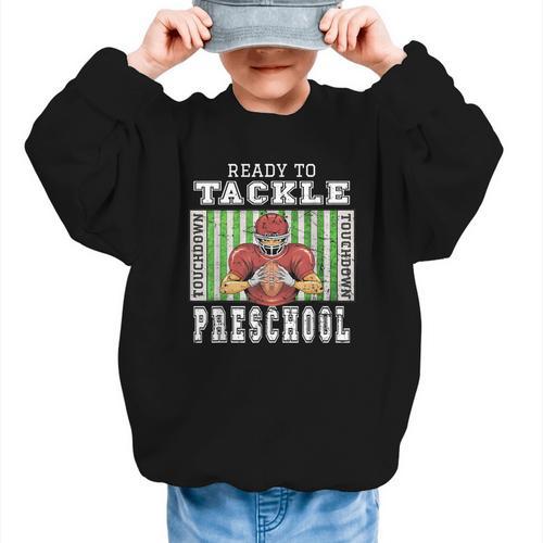 Back To School Ready To Tackle Preschool Football Theme Graphic Kid Sweatshirt - Savourry
