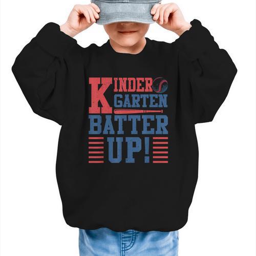 Baseball Kindergarten Back To School Kindergarten Batter Up Graphic Kid Sweatshirt - Savourry