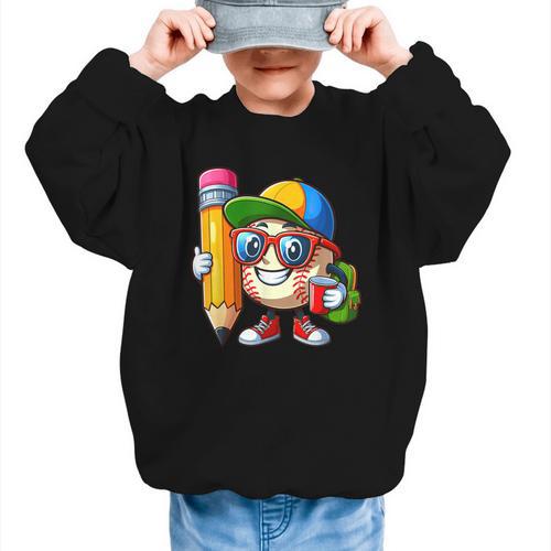 Baseball Lovers Pencil Back To School Kids Boys Girls Graphic Kid Sweatshirt - Savourry