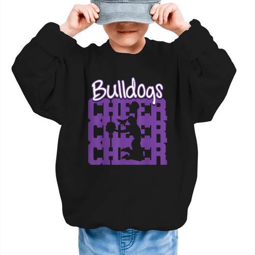 Bulldogs Cheer Back To School Cheerleading Spirit P Graphic Kid Sweatshirt - Savourry