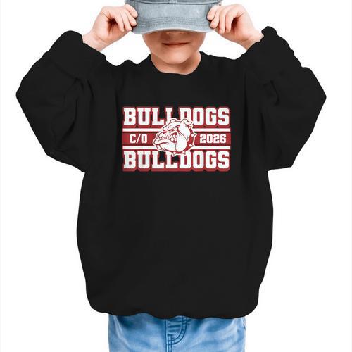 Bulldogs Class Of 2026 Back To School Senior Spirit M Graphic Kid Sweatshirt - Savourry