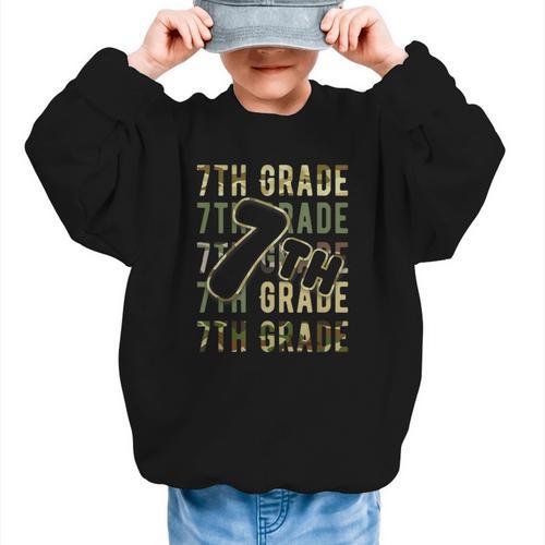 Camo Team Squad 7th Grade Back To School Kids Boys Graphic Kid Sweatshirt - Savourry