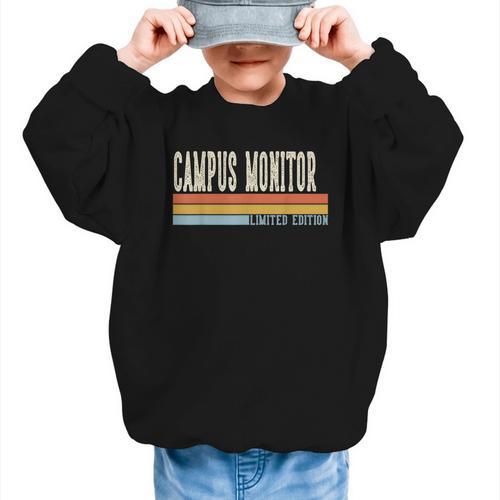 Campus Monitor Week Retro Vintage Back To School Day Graphic Kid Sweatshirt - Savourry