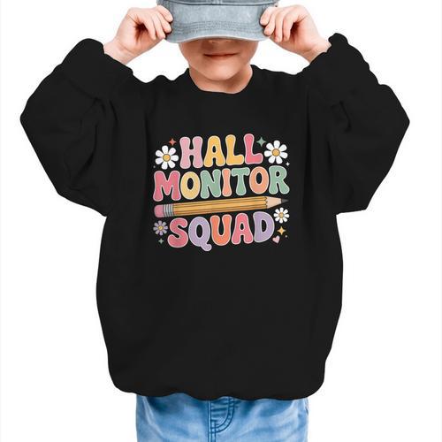 Campus School Hall Monitor Squad Patrol Back To School Graphic Kid Sweatshirt - Savourry