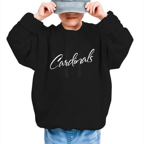 Cardinals Heart Back To School Spirit Graphic Kid Sweatshirt - Savourry
