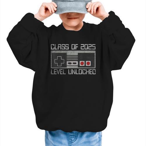Class Of 2025 Level Unlocked Back To School Gamer Tee Graphic Kid Sweatshirt - Savourry