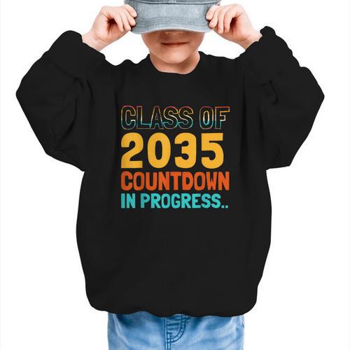 Class Of 2035 Countdown In Progress Fun Back To School Retro Graphic Kid Sweatshirt - Savourry