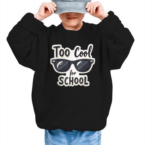 Too Cool For School Sunglasses First Day Back To School Graphic Kid Sweatshirt - Savourry
