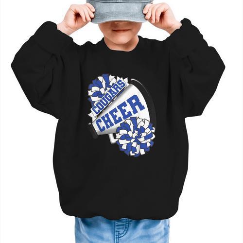 Cougars Cheer Back To School Cheerleading Spirit B Graphic Kid Sweatshirt - Savourry