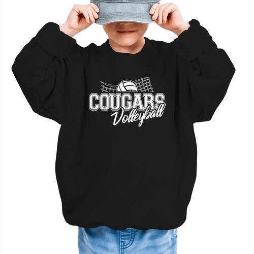 Cougars Volleyball Back To School Spirit Graphic Kid Sweatshirt - Savourry
