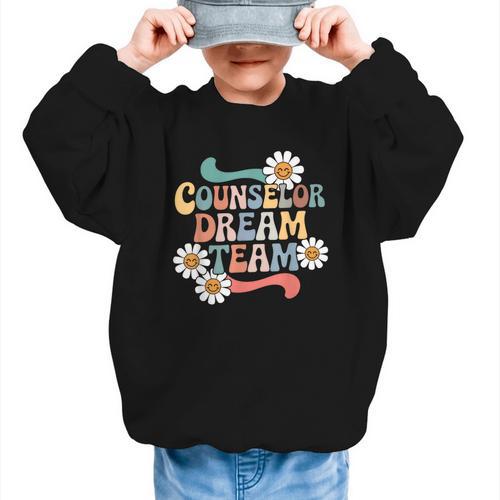 Counselor Dream Team Retro Back To School Counselor Squad Graphic Kid Sweatshirt - Savourry