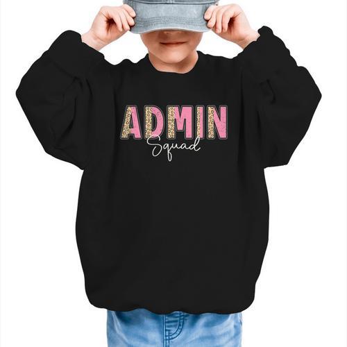 Cute Admin Squad Crew Team Back To School Administration Graphic Kid Sweatshirt - Savourry