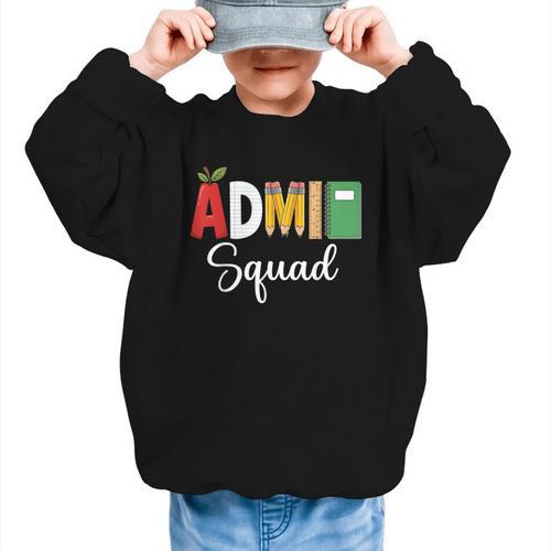 Cute Admin Squad Crew Team Back To School Office Staff Team Graphic Kid Sweatshirt - Savourry