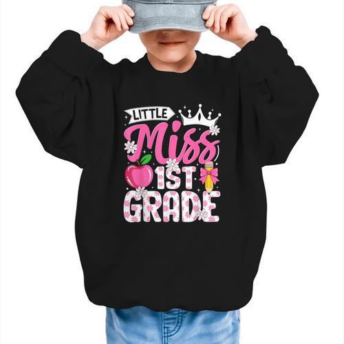 Cute Back To School 1st Grade Girls Kids First Day Of School Graphic Kid Sweatshirt - Savourry