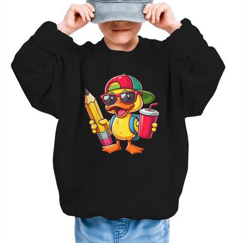 Cute Duck Lover Pencil Back To School Kids Boys Girls Graphic Kid Sweatshirt - Savourry