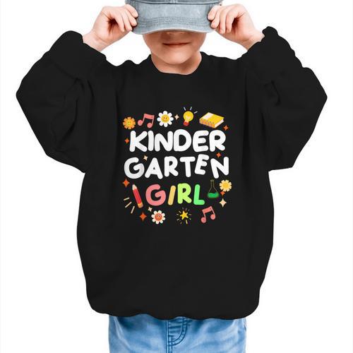 Cute Kindergarten Girl First Day Of School Back To School Graphic Kid Sweatshirt - Savourry