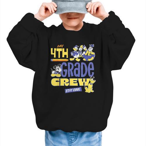 Disney My 4th Grade Crew Stay Cool Back To School Friends Graphic Kid Sweatshirt - Savourry