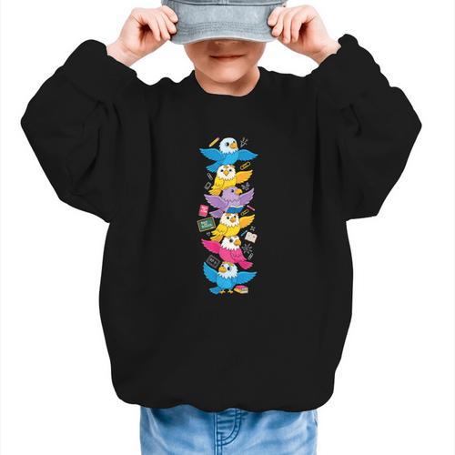 Eagle Colorful Rainbow Back To School Kids Boys Girls Graphic Kid Sweatshirt - Savourry