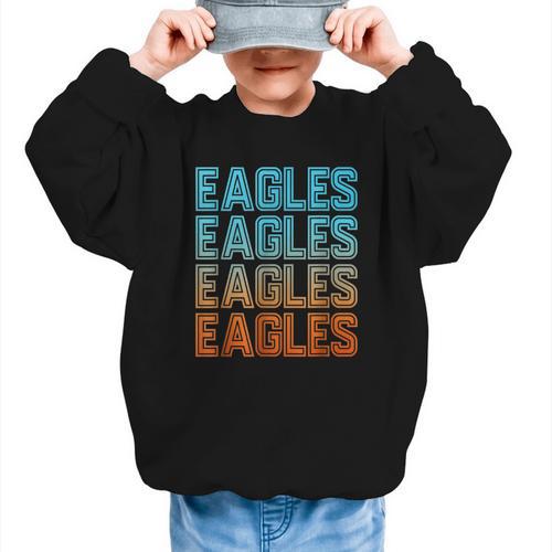 Eagle Mascot Back To School Spirit Kids Boys Girls Men Women Graphic Kid Sweatshirt - Savourry