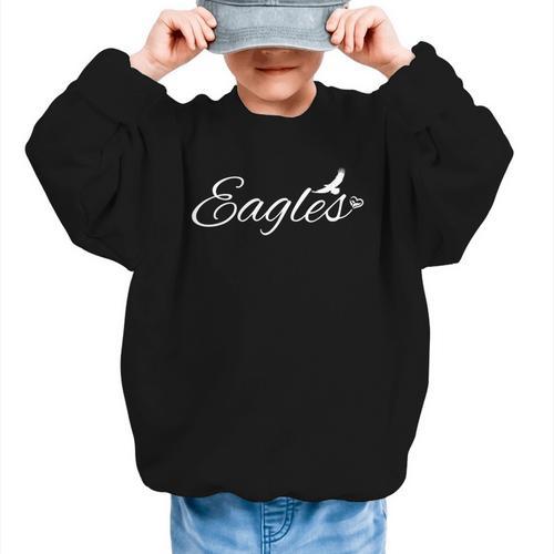 Eagles Mascot School Sports Fan Team Spirit Back To School Graphic Kid Sweatshirt - Savourry