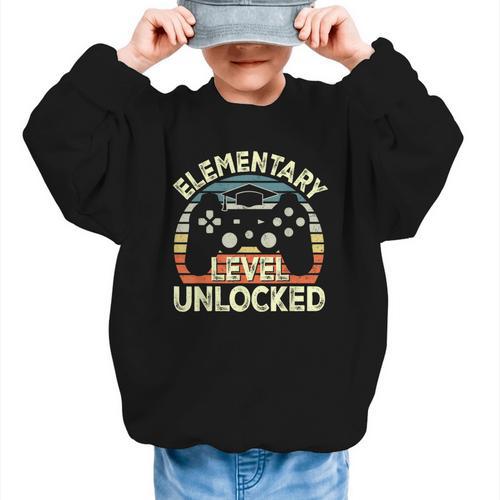 Elementary Level Unlocked Video Game Back To School Boys Graphic Kid Sweatshirt - Savourry