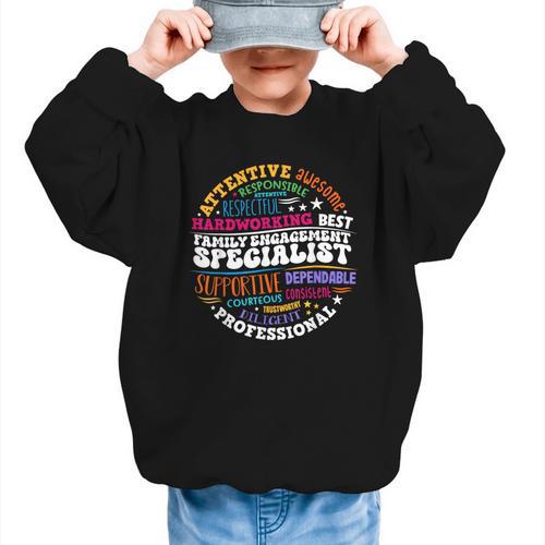 Family Engagement Specialist Appreciation Back To School Graphic Kid Sweatshirt - Savourry
