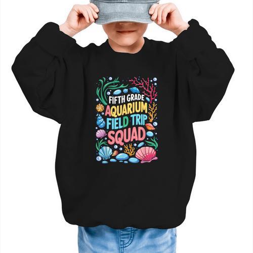 Fifth Grade Aquarium Trip Squad Matching Back To School Graphic Kid Sweatshirt - Savourry