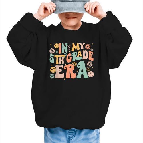 In My Fifth Grade Era Retro 5th Grade Back To School Graphic Kid Sweatshirt - Savourry
