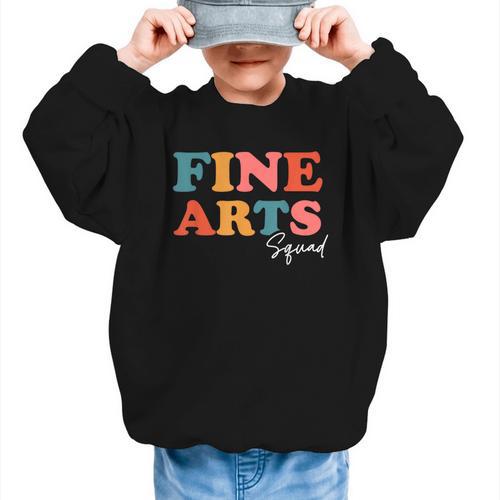 Fine Arts Squad Boho Cute Back To School Fine Arts Graphic Kid Sweatshirt - Savourry