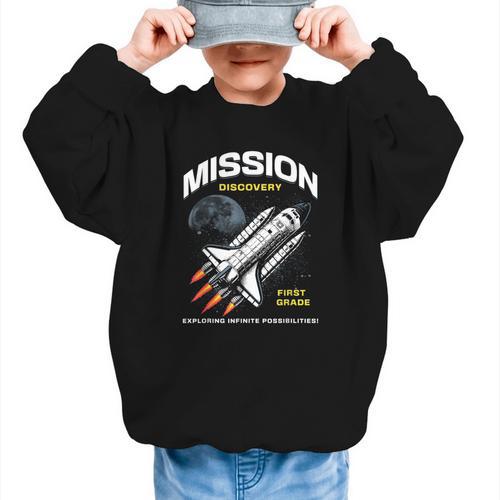 First Grade Back To School Space Rocket Astronaut Graphic Kid Sweatshirt - Savourry