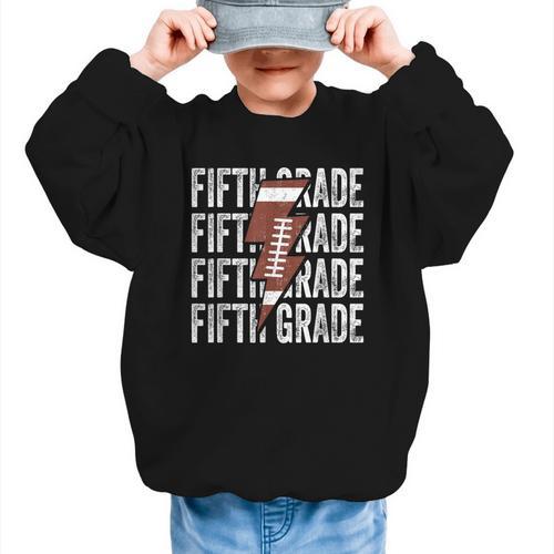 Football Fifth Grade First Day Of 5th Grade Back To School Graphic Kid Sweatshirt - Savourry