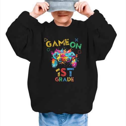 Game On 1st Grade Boys Kids Back To School Graphic Kid Sweatshirt - Savourry