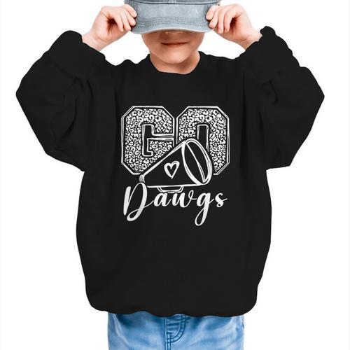 Go Cheer Bulldogs High School Spirit Fan Team Back To School Graphic Kid Sweatshirt - Savourry