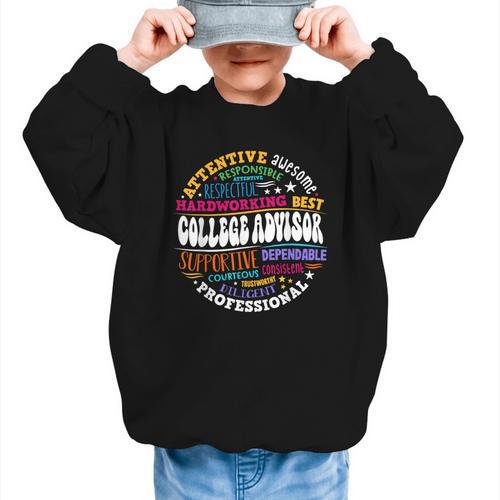 Groovy College Advisor Appreciation Week Back To School Graphic Kid Sweatshirt - Savourry