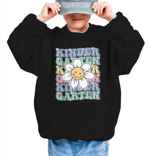 Groovy Kindergarten Back To School First Day Of Kindergarten Graphic Kid Sweatshirt - Savourry