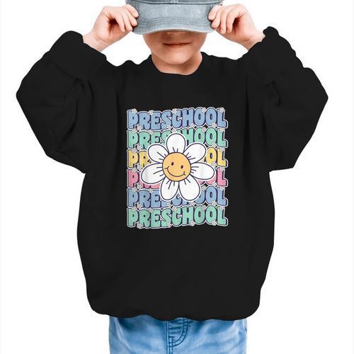 Groovy Preschool Cute Back To School First Day Of Pre K Graphic Kid Sweatshirt - Savourry
