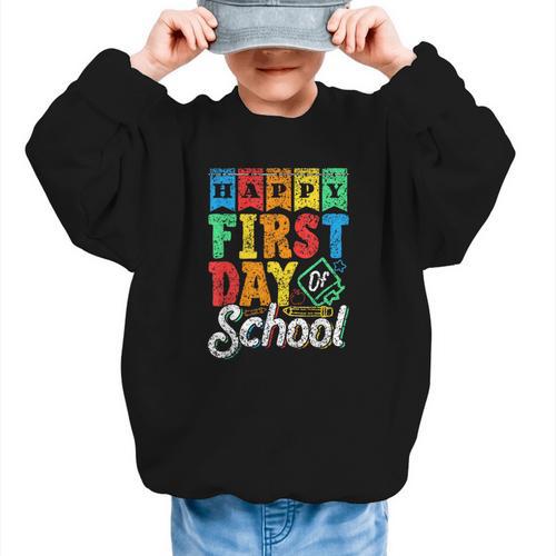 Happy First Day Of School Pupil Kids Grade Back To School 1 Graphic Kid Sweatshirt - Savourry