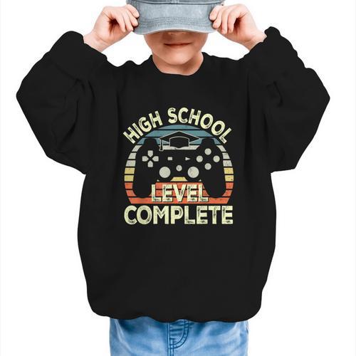 High School Level Unlocked Video Game Back To School Boys Graphic Kid Sweatshirt - Savourry