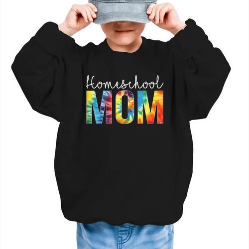 Homeschool Mom Tie Dye Back To School Day For Women For Work Graphic Kid Sweatshirt - Savourry