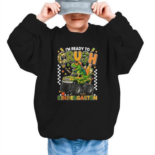 I'm Ready To Crush Kindergarten Back To School Monster Truck Graphic Kid Sweatshirt - Savourry