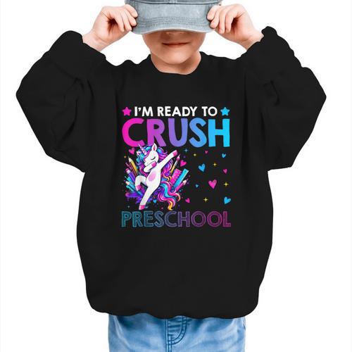 I'm Ready To Crush Preschool Dabbing Unicorn Back To School Graphic Kid Sweatshirt - Savourry