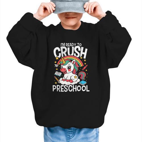 I'm Ready To Crush Preschool Unicorn Back To School Girls Graphic Kid Sweatshirt - Savourry